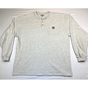 Carhartt Mens XL Henley Shirt Short Sleeve Pocket Front Casual Top